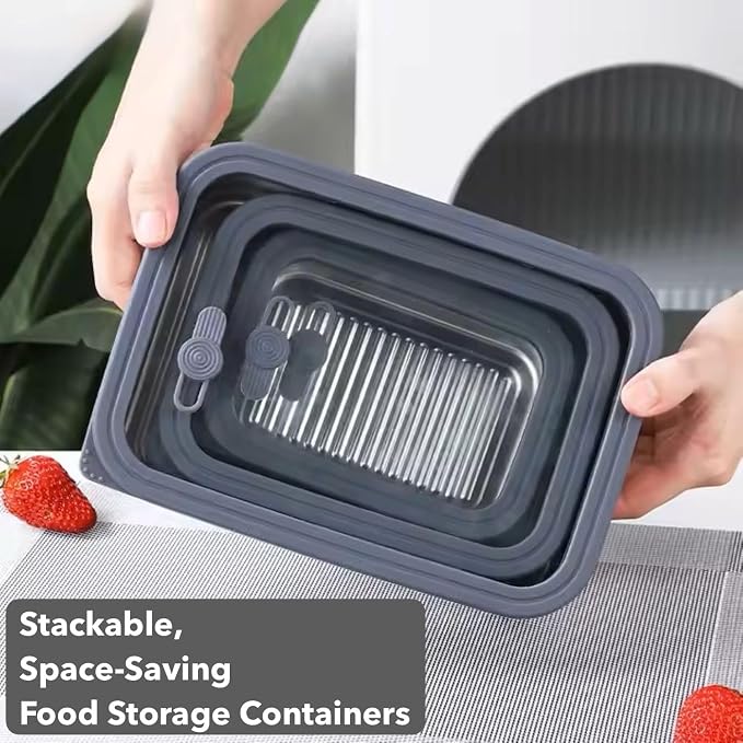 Stainless Steel Food Storage Containers-2Pcs Leakproof, Airtight Stainless-Steel Bowls with Lids, Freezer/Dishwasher/Microwave Safe Containers, Durable & Stackable Stainless Steel Containers with Lids - Image 6