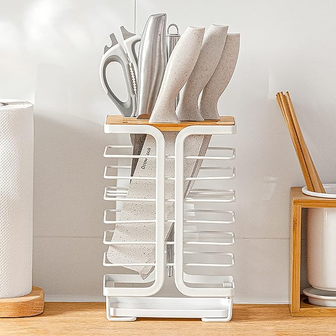 Astro 711-44 Knife Stand, White, Approx. W 6.0 x D 4.2 x H 9.3 inches (15.3 x 10.6 x 23.5 cm), Knife Stand, Knife Rack, Knife Stand - Image 2