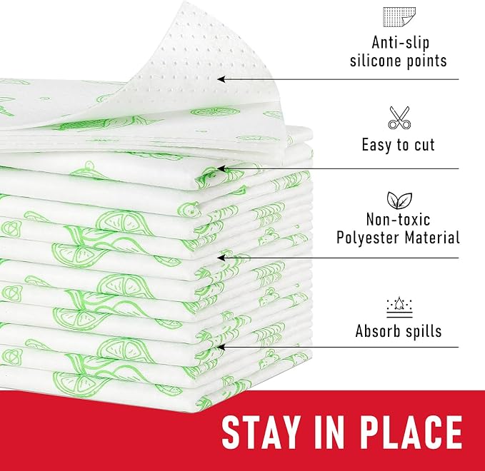 Cooyes Refrigerator Liners 17.7" x 24", Absorbent Strong Grip Fridge Mats Washable, Fridge Shelf Paper for Kitchen Cabinets, Non-Adhesive Refrigerator bin Liners for Shelves - Image 5