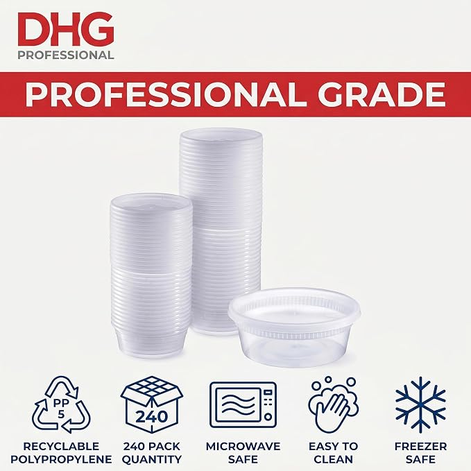 24 oz Deli Containers with Lids (Pack of 240), Recyclable Polypropylene, Microwavable, Heat Resistant (24) - Image 6