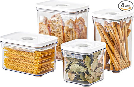 VAKUEN Premium Airtight Food Storage Containers 4-piece/Set, BPA Free, 100% Leak Proof, Keep food fresh up to 5 times longer than non-vacuum storage by Vakuen