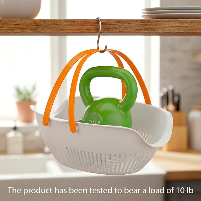 Nuogo 3 Pcs Garden Harvest Basket, Removable Partitions with Tool Caddy for Collecting, Carrying, and Cleaning Harvesting Basket Doubles Colander for Vegetables and Fruits Garden Accessories(White) - Image 3