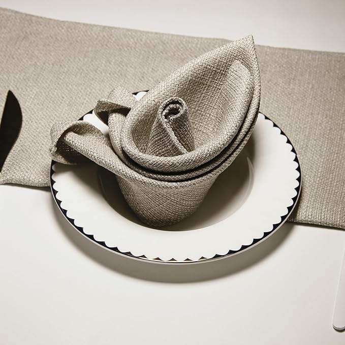 BALCONY & FALCON Rectangle Table Cloth Waterproof Beige 17.7"x17.7" 6pcs | Cloth Napkins Set of 6 Washable Linen Napkins Absorbent Wrinkle-Free Fabric Napkin Bulk for Dinner Wedding Party Christmas - Image 6