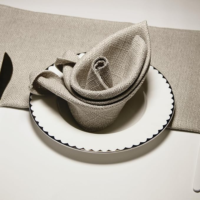 BALCONY & FALCON Rectangle Table Cloth Waterproof Beige 17.7"x17.7" 12pcs | Cloth Napkins Set of 12 Washable Linen Napkins Absorbent Wrinkle-Free Fabric Napkin Bulk for Dinner Wedding Party Christmas - Image 6