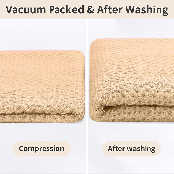 Homaxy 12 Pack 100% Cotton Kitchen Towels and Dishcloths Set, Apricot | 12 x 12 Inches and 13 x 28 Inches Kitchen Towels Set, Ultra Soft Absorbent Dish Cloths for Washing Dishes - Image 8