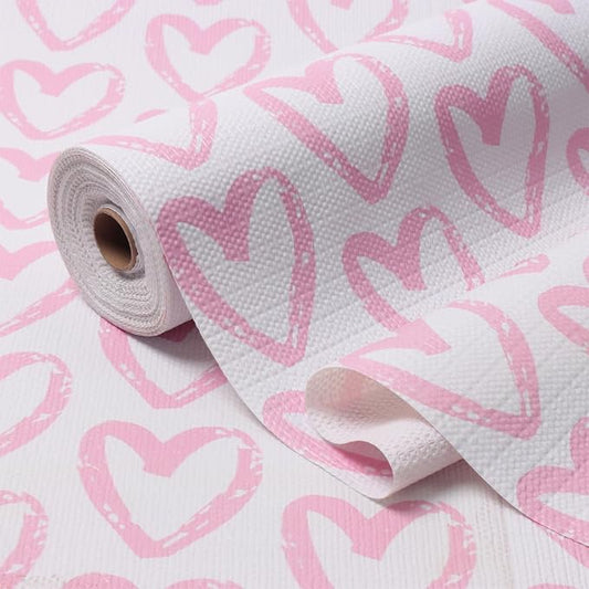 Pink Heart Drawer Liner for Cabinets Non-Adhesive Strong Non-Slip | Shelf Liner Cabinet Drawer Liners for Kitchen,Table,Bookshelves,Waterproof Cupboard Liners,12IN x 10FT by Amiitay