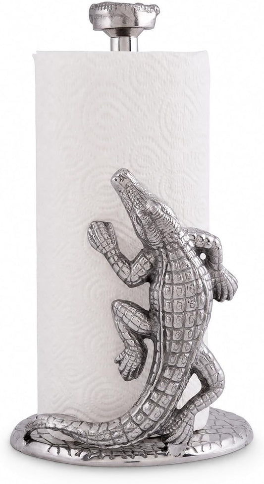 Arthur Court Alligator Paper Towel Holder Aluminum Metal 12.5 inch Stylish Kitchen Decor by ArthurCourt