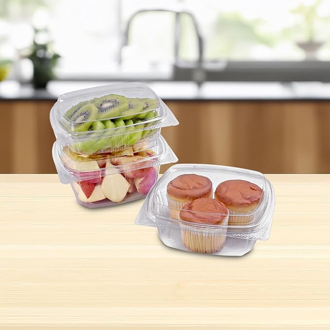 16oz Tall Dome RPET Clear Hinged Lid Deli Container- 200Pcs - Image 6