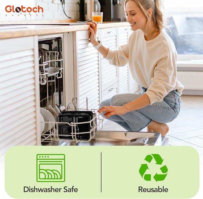 Glotoch 3-Compartment Meal Prep Containers with Lids, 34 oz, 50 Pack | Reusable BPA-Free To Go Food Containers, Leakproof and Durable, Microwave, Freezer and Dishwasher Safe, for Entrees, Sides - Image 5