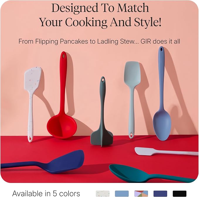 GIR: Get It Right 5 Piece Silicone Kitchen Utensils Set - Ladle, Spatula, Flip, Spoon & Spoonula - Non-Toxic Cooking Utensils for Nonstick Cookware, Cooking and Baking - Sprinkles - Image 6