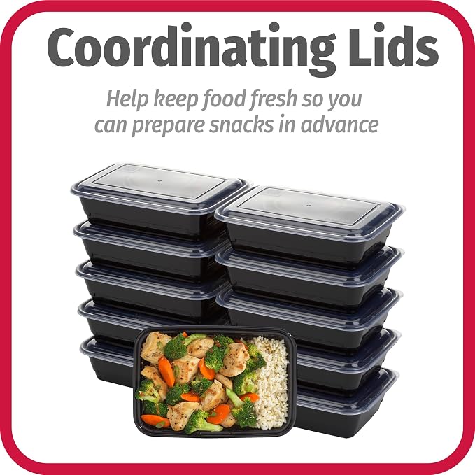 GoodCook Meal Prep Containers, Single Compartment 10-Pack | BPA-Free Reusable Food Storage, Microwave & Freezer Safe, Stackable Meal Prep Containers for Lunches and Snacks - Image 10