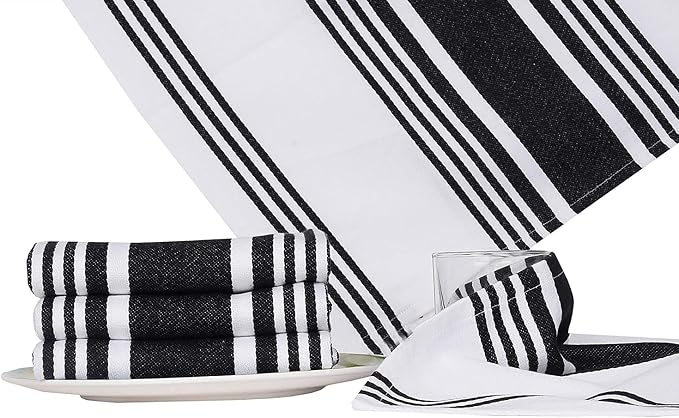 Urban Villa Kitchen Towels Cotton Dish Towels 20”x30” (Set of 3) Black - Image 6