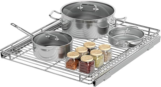 ZOINLIY Pull Out Cabinet Organizer, Slide Out Kitchen Organizers Storage | Heavy Duty Drawer Cupboard Storage Basket, Smooth Sliding, Chrome Finish by ZOINLIY