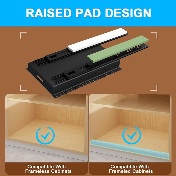 Pots and Pans Organizer Under Cabinet, Pot Lid Holder, 2 Pack | No Drill Slide-Out Pan Organizer with Adjustable Dividers & Handle Bracket, Pan Storage Inside Cabinet for Kitchen - Image 2