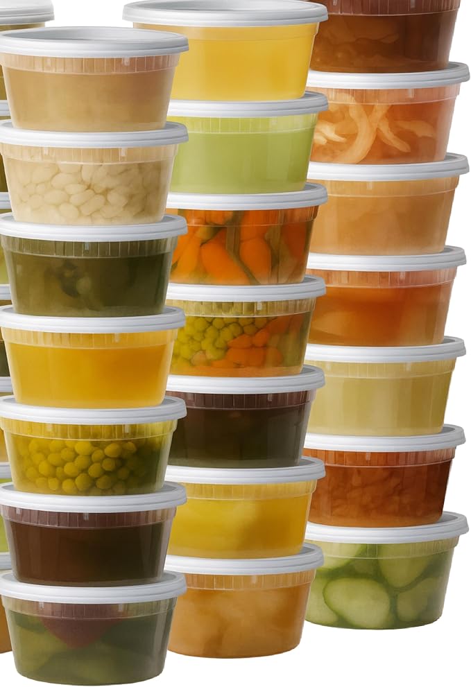 [12oz-50 Sets Plastic Deli Containers with Lids - BPA Free Clear Soup Containers with Airtight Lids, Leak Resistant Food Storage for Meal Prep, Stackable/Microwave/Dishwasher/Freezer Safe - Image 2