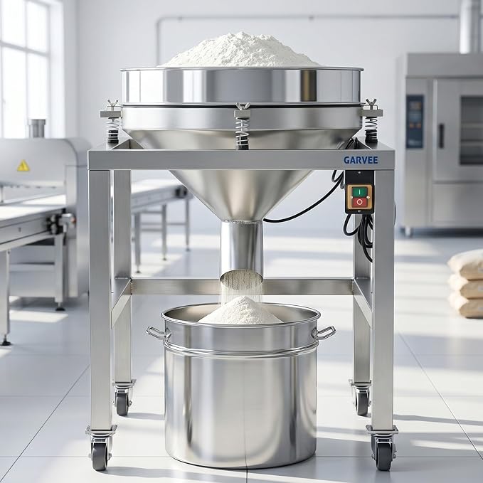 Automatic Powder Sifter Machine, Electric Flour Sieve Shaker with 40 Mesh & 100 Mesh Stainless Steel Screens, High-Speed Sifting Machine for Baking, Food | 4 Detachable Wheels, 2900R/Min, Toggle Button - Image 6