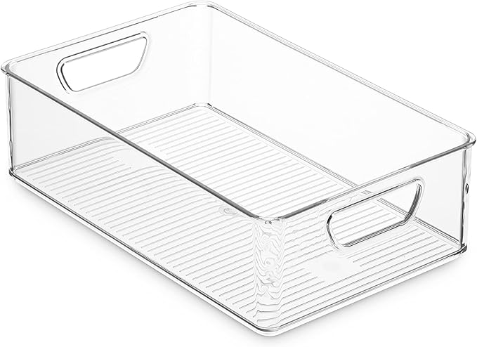 Set Of 16 Refrigerator Organizer Bins - Plastic Pantry Organization and Storage Baskets - Stackable Food Fridge Organizers with Cutout Handles for Freezer, Kitchen, Countertops, Cabinets - Image 6