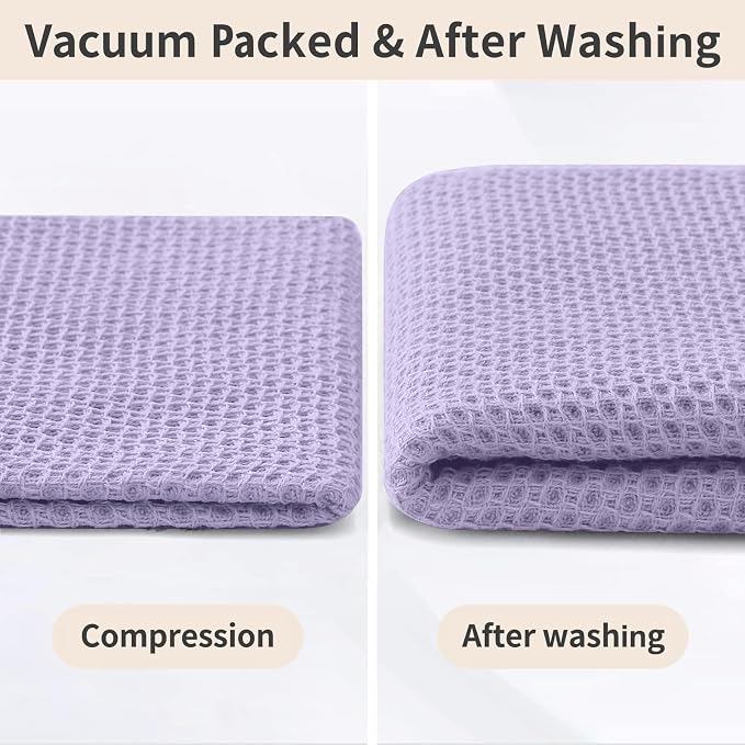 Homaxy 8 Pack 100% Cotton Kitchen Towels and Dishcloths Set, Lavender | 12 x 12 Inches and 13 x 28 Inches Kitchen Towels Set, Ultra Soft Absorbent Dish Cloths for Washing Dishes - Image 8