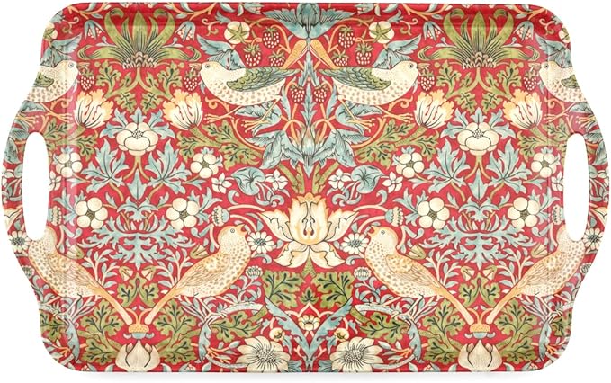 Pimpernel Morris & Co Strawberry Thief Red Large Handled Tray - Image 3