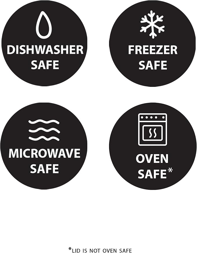 Fit & Fresh Divided, 5-Pack, Two Compartments, Set of 5 Containers with Locking Lids, Glass Storage, Meal Prep Containers with Airtight Seal, 27 oz. - Image 6