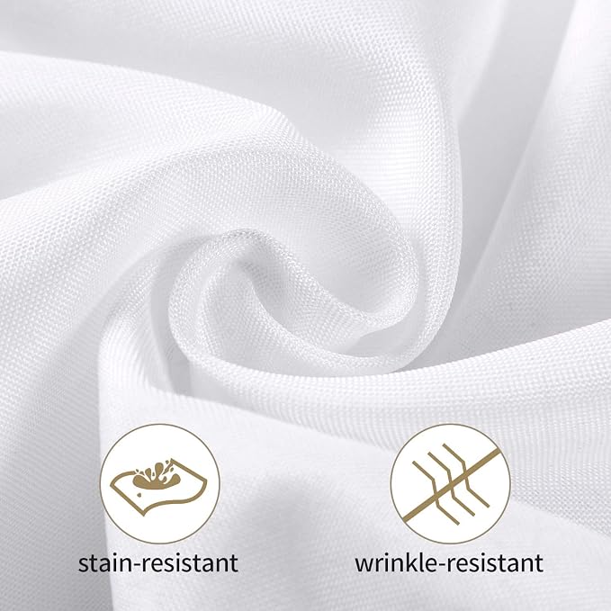 25pcs Polyester Cloth Napkins - 17 x 17 inch White Dinner Washable Napkins with Hemmed Edges for Restaurant/Wedding/Hotel(25,White) - Image 2