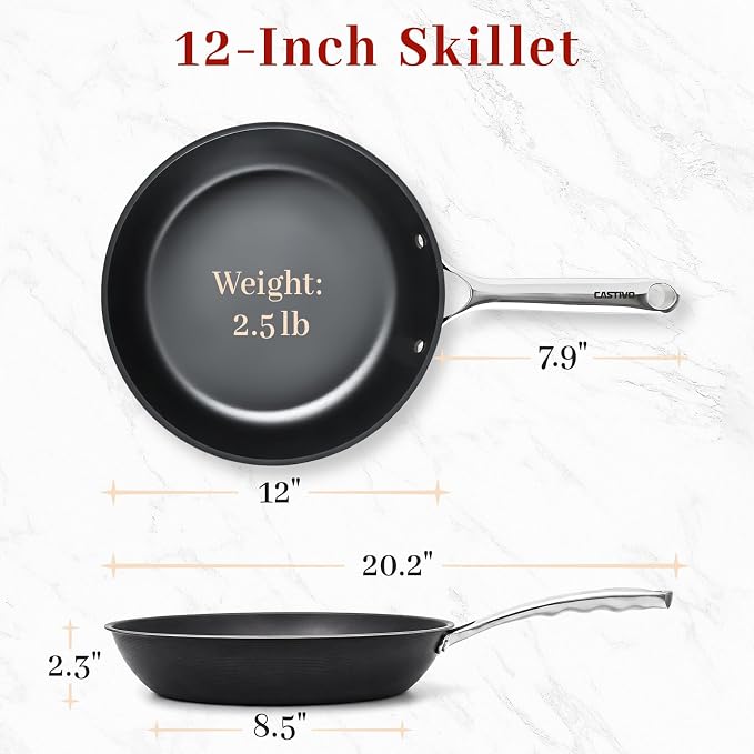 Carbon Steel Frying Pan 12" - Pre-Seasoned Carbon Steel Skillet, Lightweight, Natural Non-Stick, Induction Compatible - Image 7