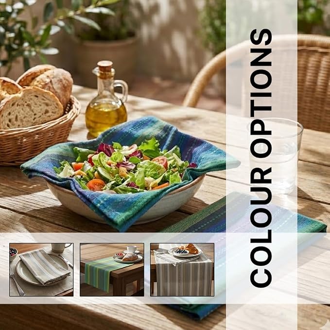 LFH Home Cotton Rich Cloth Salsa Napkin Set of 12 Washable Soft Durable Striped Table Napkins for Dining Wedding Daily Use Reusable Eco-Friendly Fabric Napkins for Elegant Settings(18x18)-Violet Multi - Image 3