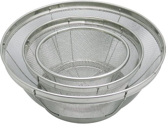 Wahei Freiz KR-8273 Strainer Set of 3 Strainers, 5.5, 7.1, 9.4 inches (14, 18, 24 cm), Stainless Steel - Image 3