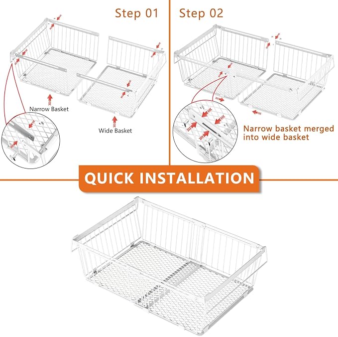 Large Freezer Organizer Bins for 10 to 20 Cu.Ft,2 Pack , Leak-Proof Bottom | ANJUBANFreezer Organizer Bins, Stackable,expandable,foldable,With handle Wire Storage Container Baskets for Sort Frozen Meats - Image 8