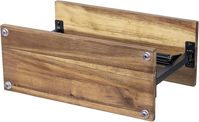 MyGift Premium Solid Acacia Wood Paper Towel Holder with Top Display Shelf and Matte Black Metal Frame, Freestanding Kitchen Countertop Disposable Roll Dispenser Storage Rack - Image 7