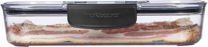Progressive Prokeeper + Deli Storage Set: Air-Tight Silicone Sealed Containers w Grooved Bottom, Dry Erase Lid, BPA-Free, Stackable, Keeps Meats & Cheeses Fresh Longer, PKS-700C Deli 1.65L - Image 5