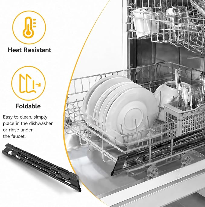 Triangle Roll-Up Dish Drying Rack for Sink Corner, Silicone Coated Metal Draining Board Rack, Space-Saving Drying Rack Kitchen, Multipurpose Plate Rack Sink Drainer for Kitchen Storage & Organisation, - Image 7
