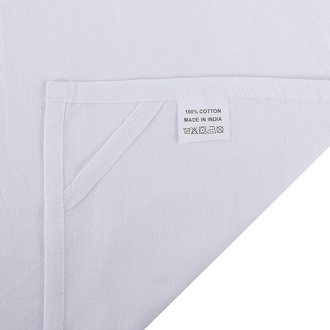 100% Cotton Flour Sack Towels – 12 Pack, 27x27 Inches, White, Lint-Free, Pre-Washed, Hemmed Edges – Reusable Kitchen Towels for Cleaning, Embroidery, Printing & Crafts - White - Image 7