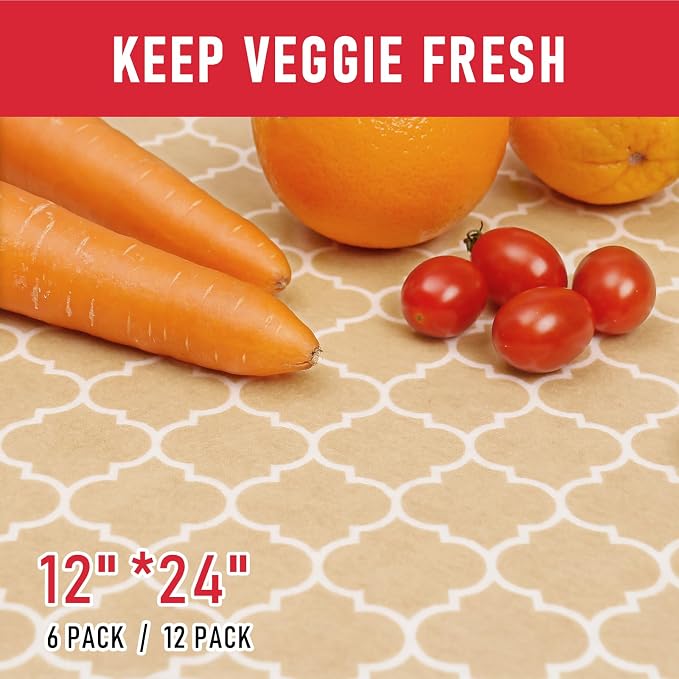 Cooyes 2 in 1 Refrigerator Liners, 6 Pack, 12“ × 24”， Fridge Drawer & Shelf Liners for Kitchen Cabinets Non-Adhesive, Breathable Cloth Material, BPAfree, Keep Produce Fresh Longer - Image 9