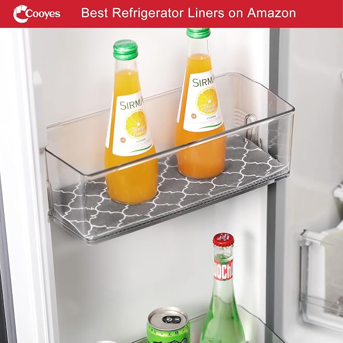 Cooyes Refrigerator Liners, Non-Slip Fridge Liners Washable, Absorbent Refrigerator Shelf Liner for Kitchen Cabinets, Non-Adhesive Refrigerator Mats Fridge bin Liners 12" x 360", Gray - Image 7