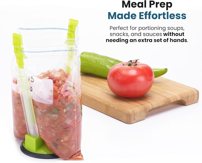 Jokari Adjustable Baggy Rack Stand 4-Pack | Hands-Free Freezer Bag Holder, Gallon, Quart, Sandwich Size Storage Bags, Ideal, Pouring Leftovers, Meal Prep - Image 6