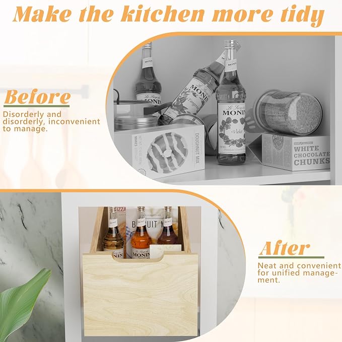 Pull Out Cabinet Organizer, Slide Out Wood Drawer, Pull Out Drawers for Cabinets, 8" High Pull Out Shelf for Kitchen Cabinet Pantry, 10½" W×21" D | Cabinet Pull Out Organizer, Pull Out Drawers for Cabinets, 8" High Pull Out Shelf for Kitchen Cabinet Pa... - Image 6