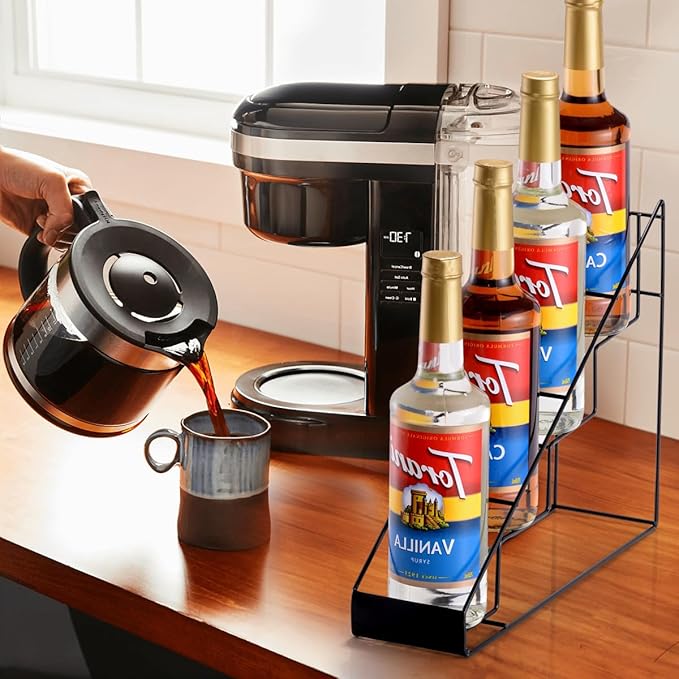 kimilus Coffee Syrup Rack for Coffee Bar Accessories, Fits with Torani and Monin Syrup, Coffee Bar Organizer Holds 4 Bottles - Image 5
