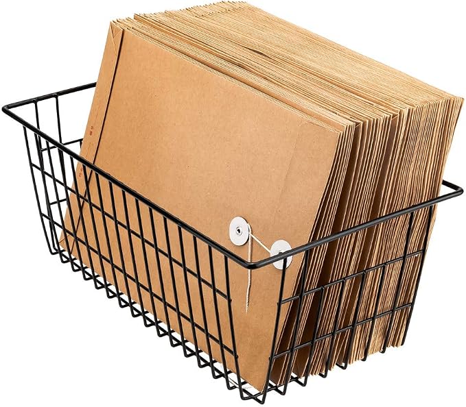 SANNO Wire Storage Baskets Freezer Baskets Farmhouse Organizer Storage Bins Large Organizer Bins for Storage, Office, Bathroom, Pantry Organization Storage Bins Rack with Handles 6 Pack - Image 5