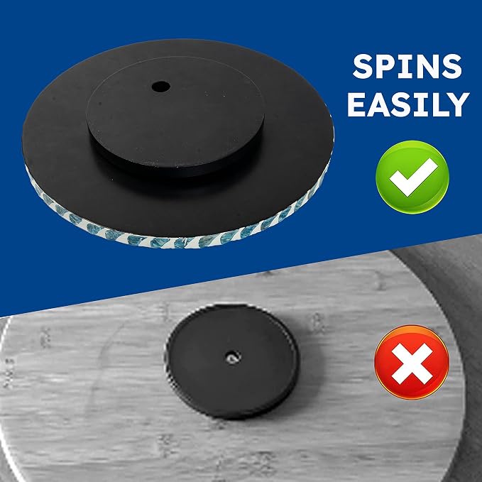 Lazy Susan for Countertop - Lazy Susan for Table, Mother of Pearl Turntable Organizer, Wood Round Spinning Tray Rotating for Kitchen, Cabinet, Counter Spice Pantry.12.5 Inch - Image 4