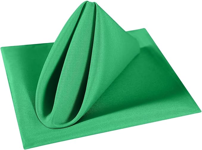 Cloth Napkins 17x17 inch Washable Polyester Dinner Napkins Soft Table Napkins for Wedding Party Dining Banquet(Emerald,12PCS) - Image 3