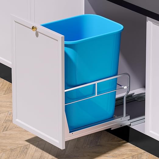 Insputer Pull Out Trash Can Under Cabinet with Soft-Close Slides | Space Saving, Heavy Duty, Garbage Can Not Included, Under Sink Bin Kit for Home Kitchen, Requires Min Cabinets 12" W X 18" D by Insputer