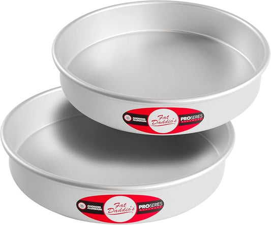 Fat Daddio's Anodized Aluminum Round Cake Pans, 2 Piece Set, 10 x 2 Inch by FatDaddios