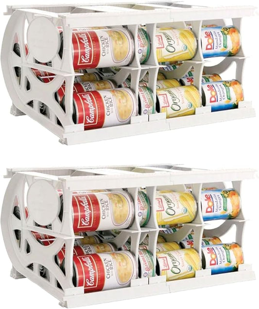 Cansolidator Pantry - 2-Pack Can Organizer for Pantry, Stackable Soda Can Storage for Kitchen, Holds 40 Cans of Food or Soda by ShelfReliance