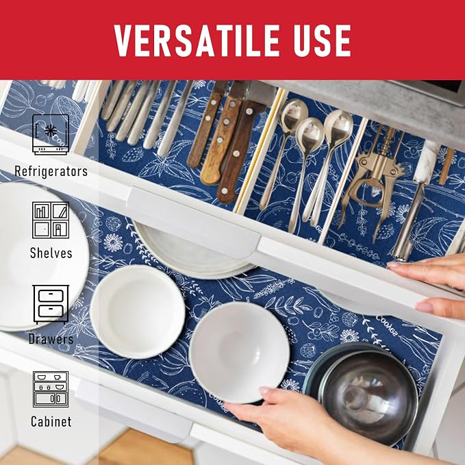 Cooyes Large Refrigerator Liners for Shelves, 12 Pack, 17.7" × 24", Fridge Drawer & Shelf Liners for Kitchen Cabinets Non-Adhesive, Breathable Cloth Material, Keep Produce Fresh Longer - Image 7