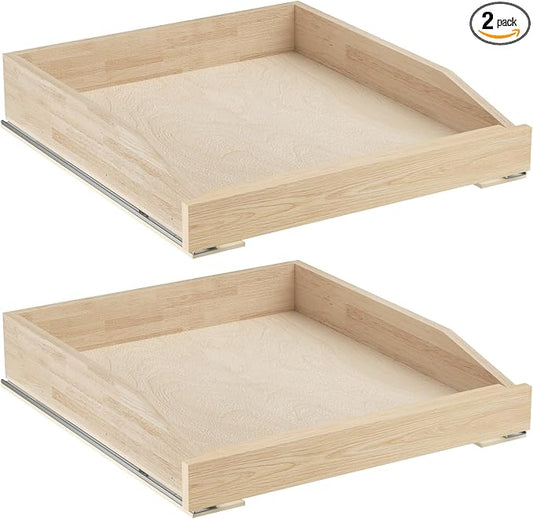 ROOMTEC Pull Out Cabinet Organizer with Soft Close, 19-1/2" W x 21" D, Pull Out Cabinet Drawer for Kitchen cabinets, Pull Out Cabinet Shelf, Finished, Bottom Assembly by ROOMTEC
