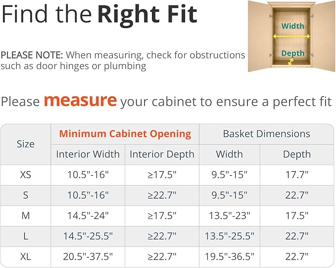Expandable Pull-Out Cabinet Drawers, Slide-Out Shelves, Large 2 Pack | Smooth Slide-Out Access, Adjustable Fit, Pull-Out Organization, Small Cabinet Use, Space-Saving, (14.5"-25.5") W x 22.7" D - Image 7