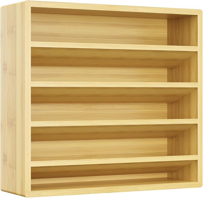 Orimade 4 Tier Spice Rack Organizer for Cabinet, Freestanding Bamboo Seasoning Rack for Countertop, Cupboard, Pantry, Kitchen, 13.18 x 4.13 x 12.2 inches(Spice Jars Not Included) by Orimade