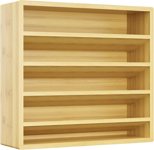Orimade 4 Tier Spice Rack Organizer for Cabinet, Freestanding Bamboo Seasoning Rack for Countertop, Cupboard, Pantry, Kitchen, 13.18 x 4.13 x 12.2 inches(Spice Jars Not Included) by Orimade