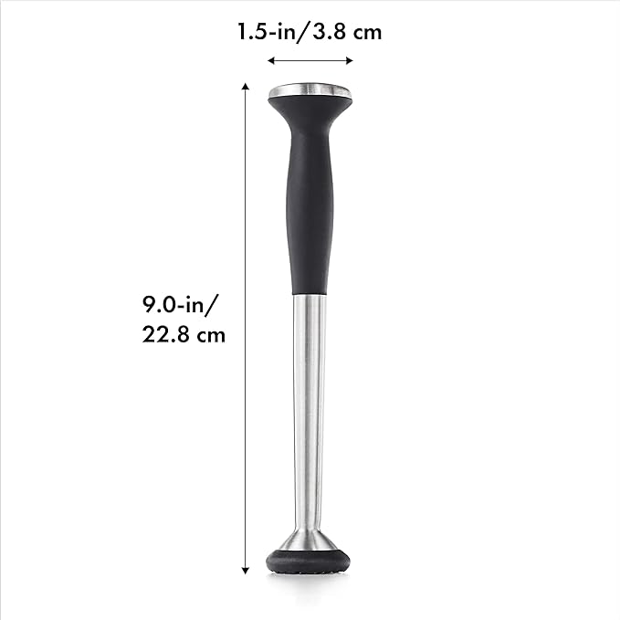 OXO Good Grips Citrus Squeezer,Yellow/Black and OXO SteeL Muddler with Non-Scratch Nylon Head and Soft Non-Slip Grip, Silver, 9-Inch - Image 6